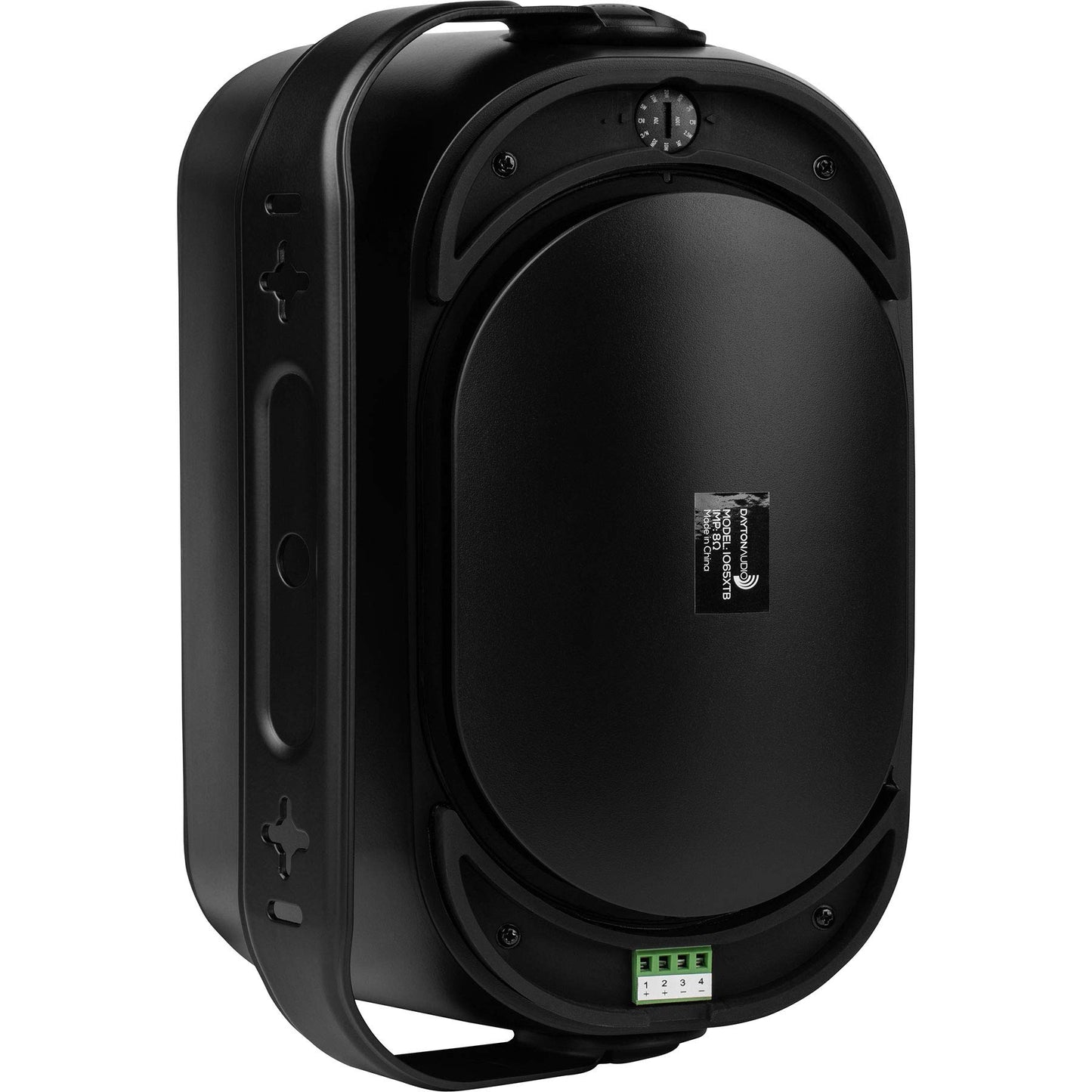 Dayton Audio IO65XTB - Par de Altavoces de 2 vías de 6-1/2" IP66 70/100V 8 Ohm para Interiores y Exteriores con radiador, Negro