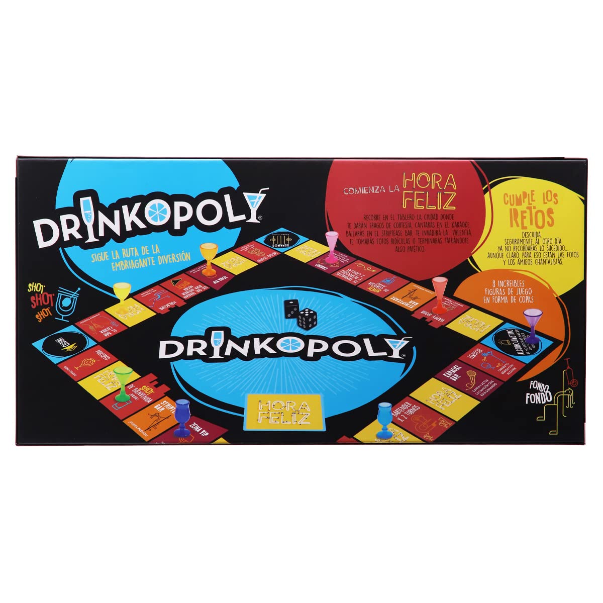Juego de Mesa Novelty Drinkopoly Fiesta Bebidas para 20 Jugadores