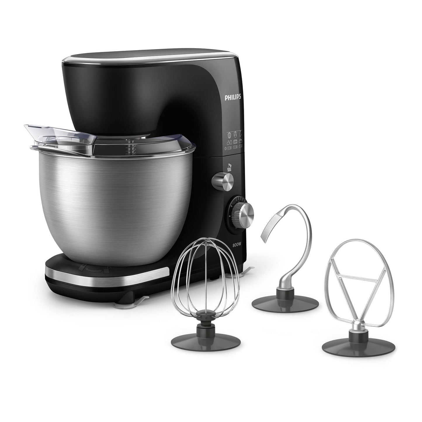 Batidora Planetaria Philips 800 Watts acero 5 Litros 12 Velocidades