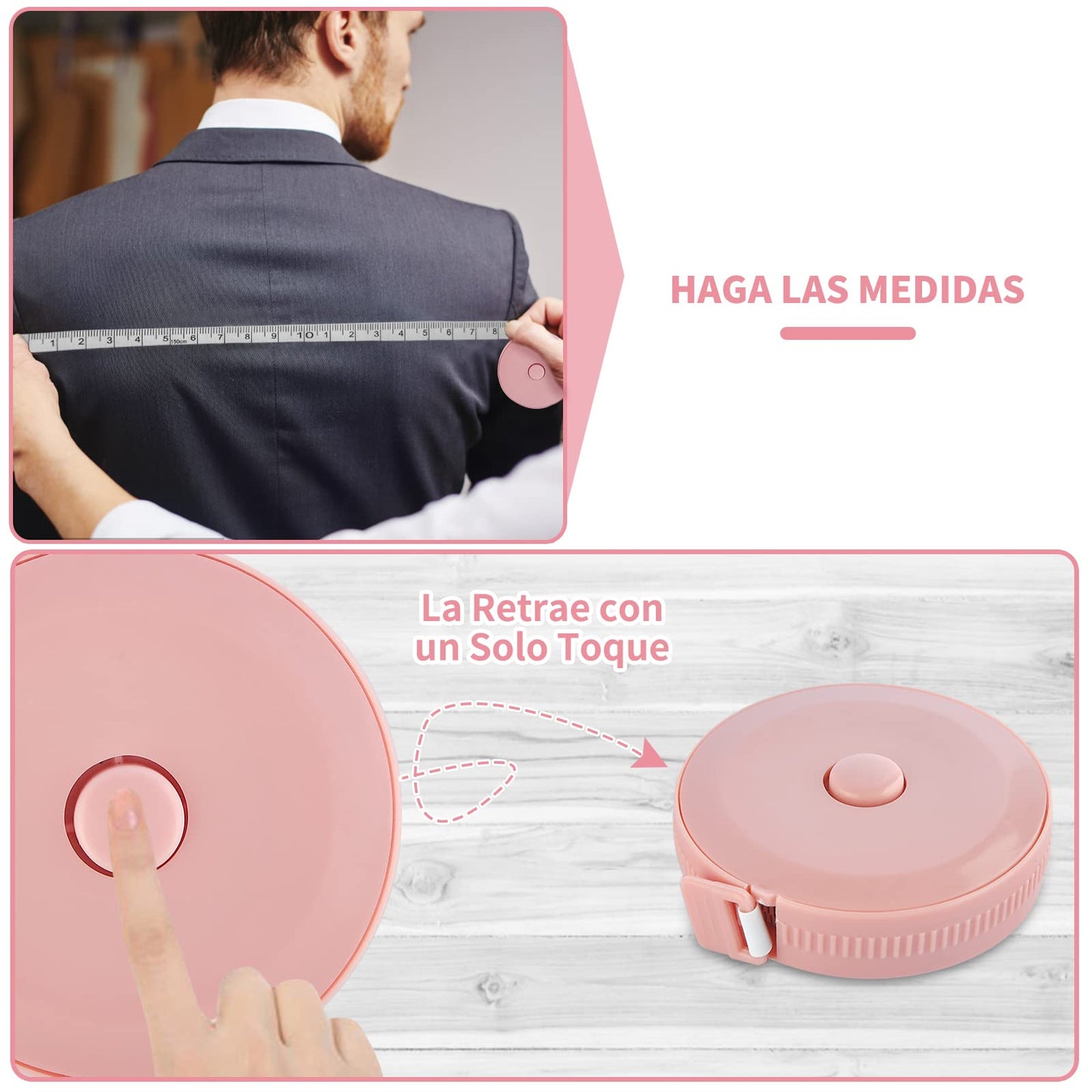 Cinta Métrica Retráctil Suave (3 Paquete), 60 Pulgadas * 150 CM, Escala Doble Cara, Para Medición Corporal, Tela a Medida, Medidas de Pérdida de Peso