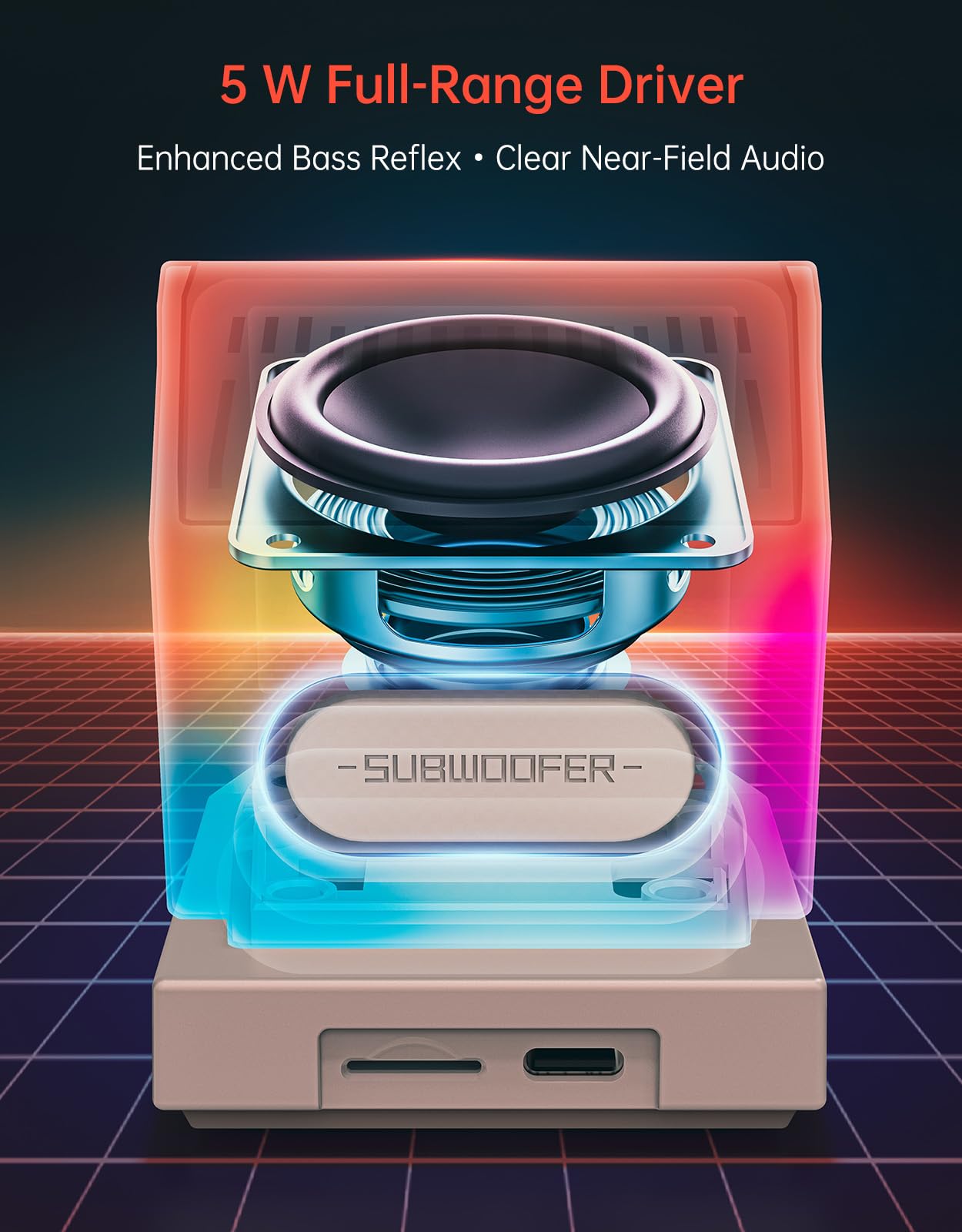 Divoom MiniToo - Altavoz Bluetooth retro Pixel – Diseño de PC inspirado en los años 90, control de aplicaciones, alarma, ruido blanco, altavoz de computadora retro para música, decoración de