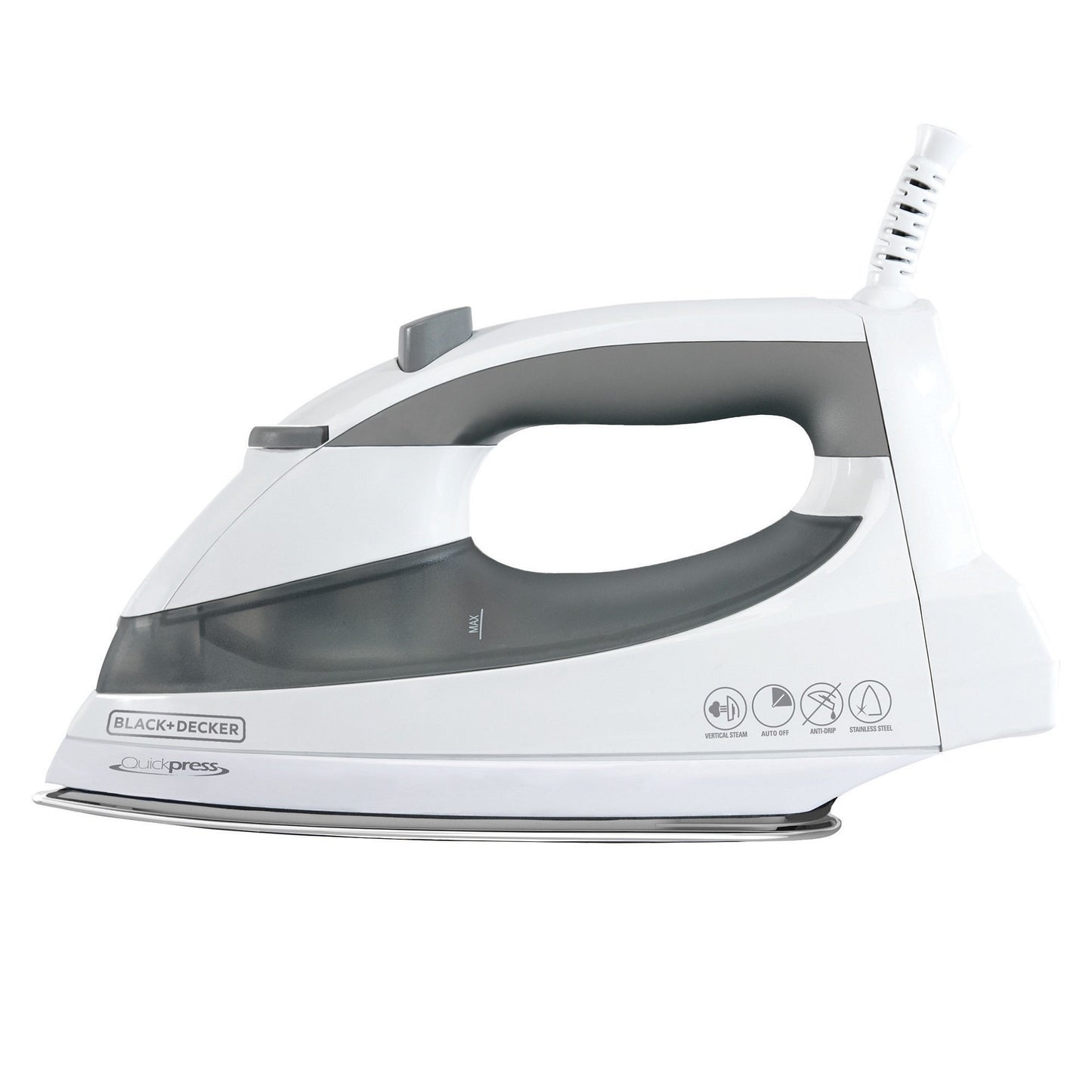 BLACK + DECKER F976 Quickpress - Plancha con tecnología de Vapor Inteligente, Blanco/Plateado