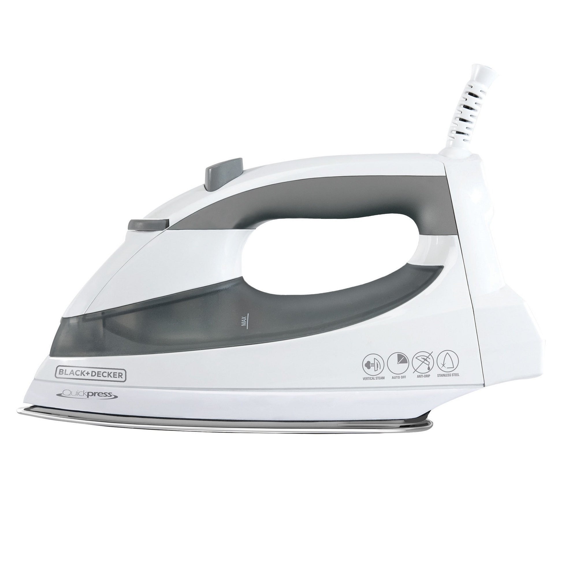 BLACK + DECKER F976 Quickpress - Plancha con tecnología de Vapor Inteligente, Blanco/Plateado