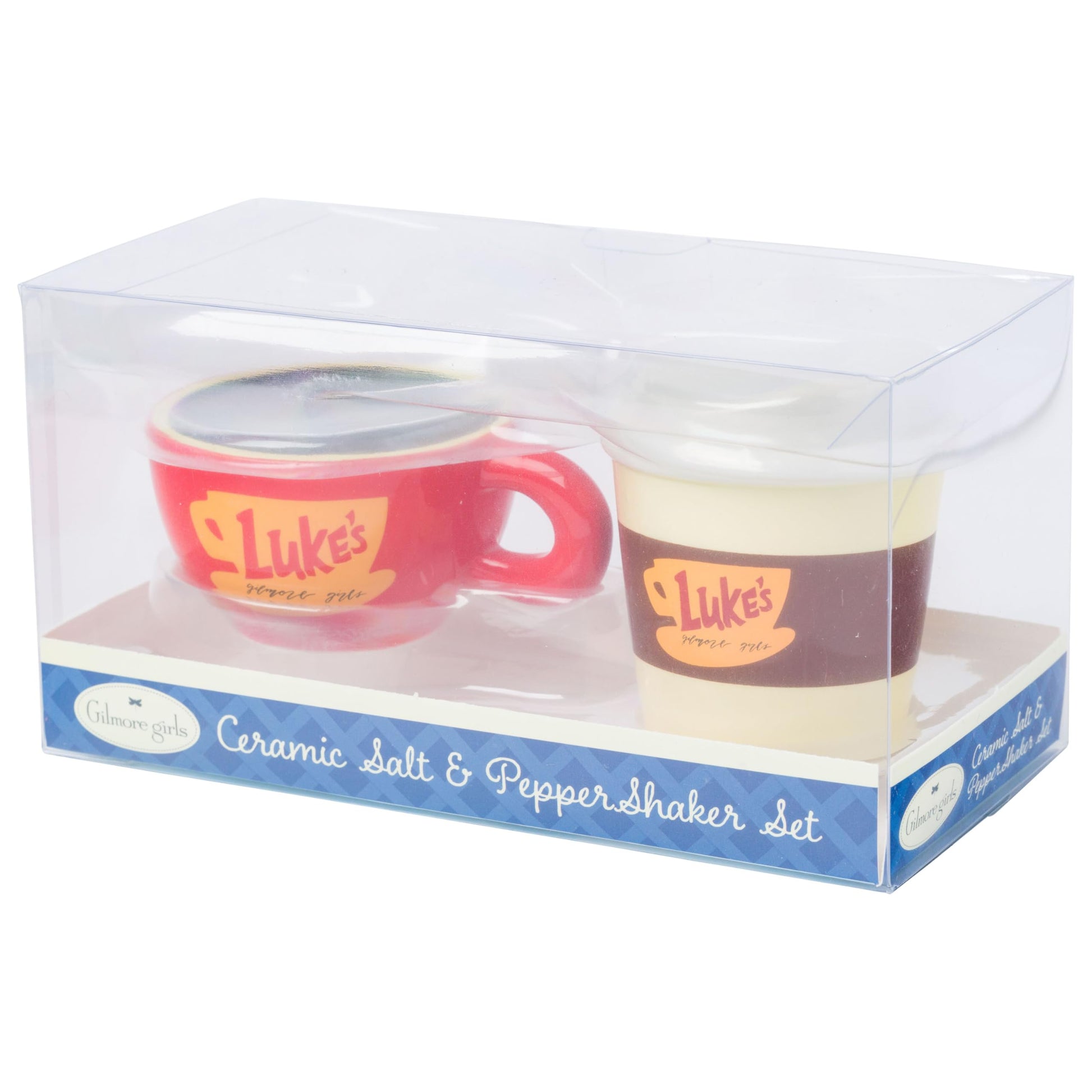 Taza de Cerámica Silver Buffalo Gilmore Blanca con Salero y Pimienta