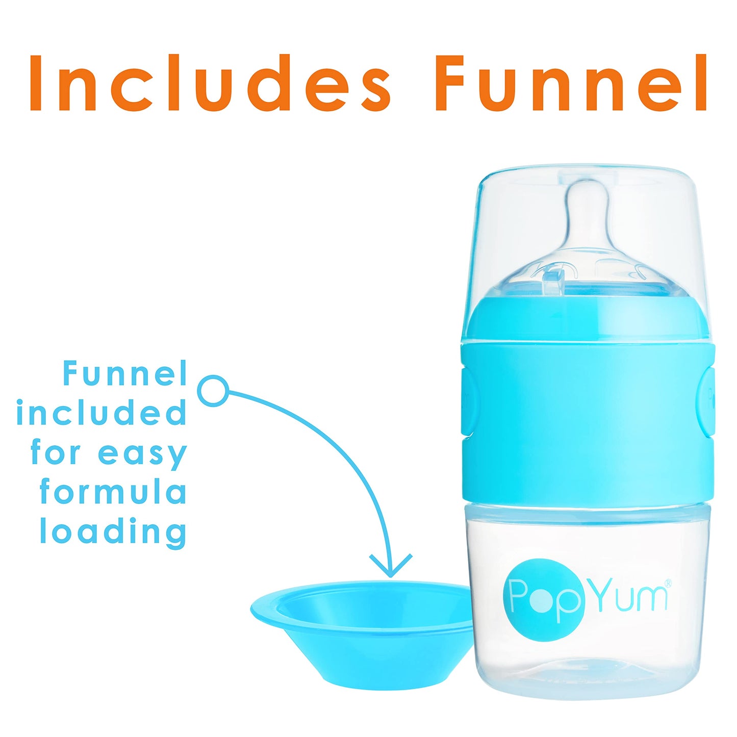 Biberón Anticólicos PopYum Azul para Bebé, Paquete de 3