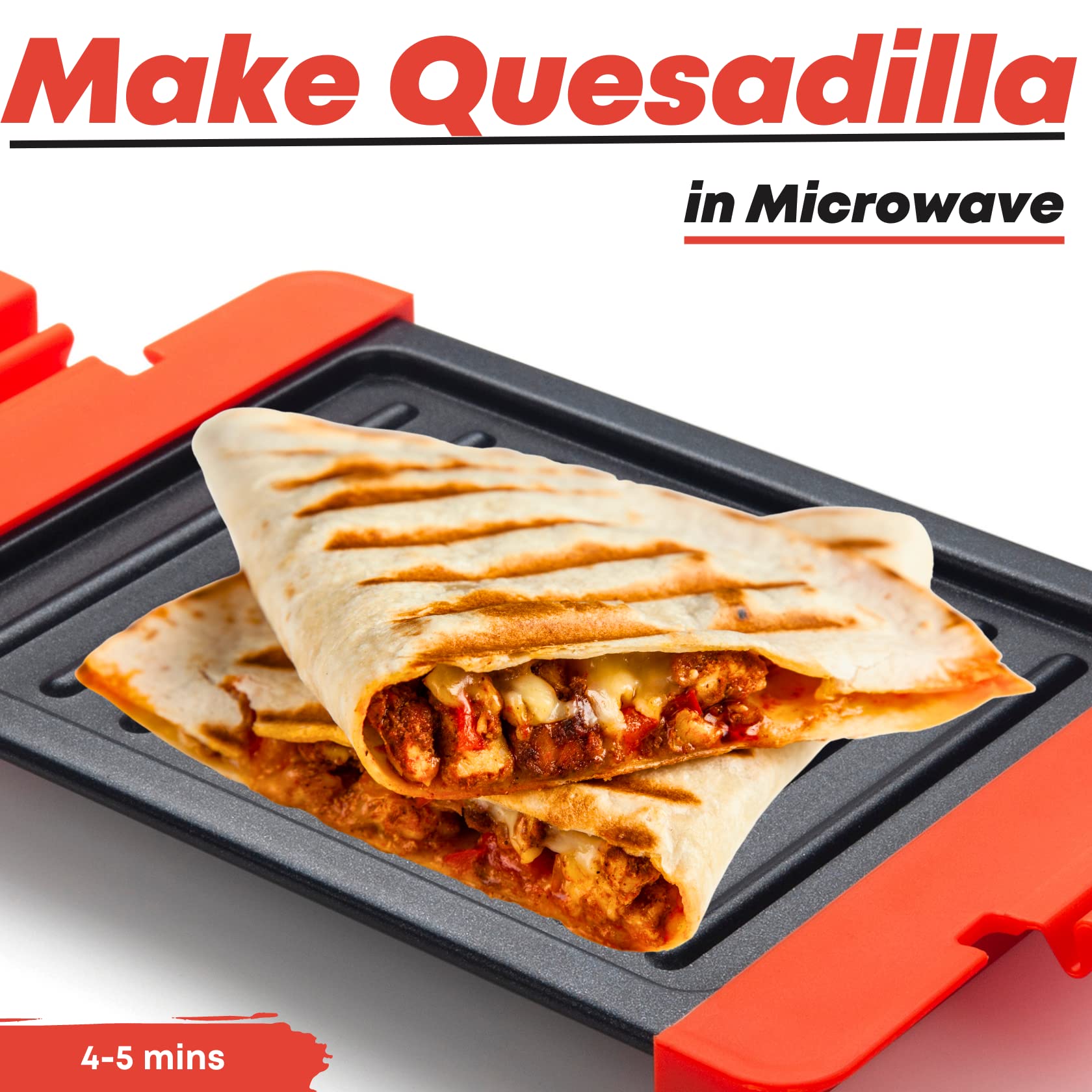 Maconee - Sandwichera de microondas | Máquina de queso para microondas | Utensilios de cocina tostador para microondas | Prensa Panini | Cocina rápida y apta para lavaplatos, color naranja