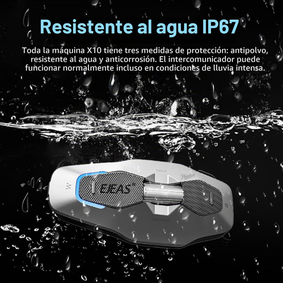 Casco de Motocicleta iSunergy X10 Bluetooth Negro con Intercomunicador y Reducción de Ruido para Hombre