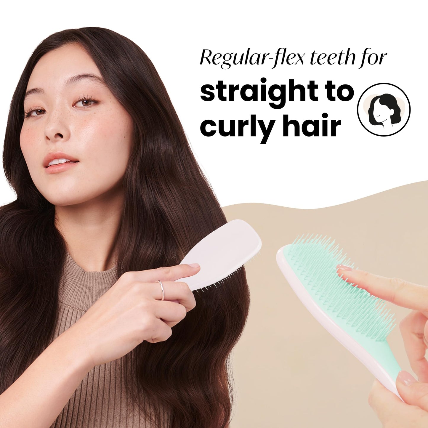 Tangle Teezer, El cepillo desenredante definitivo para cabello húmedo y seco, desenreda todo tipo de cabello, reduce la rotura, elimina los nudos, protege el cabello mojado, con cerdas de 2 capas y