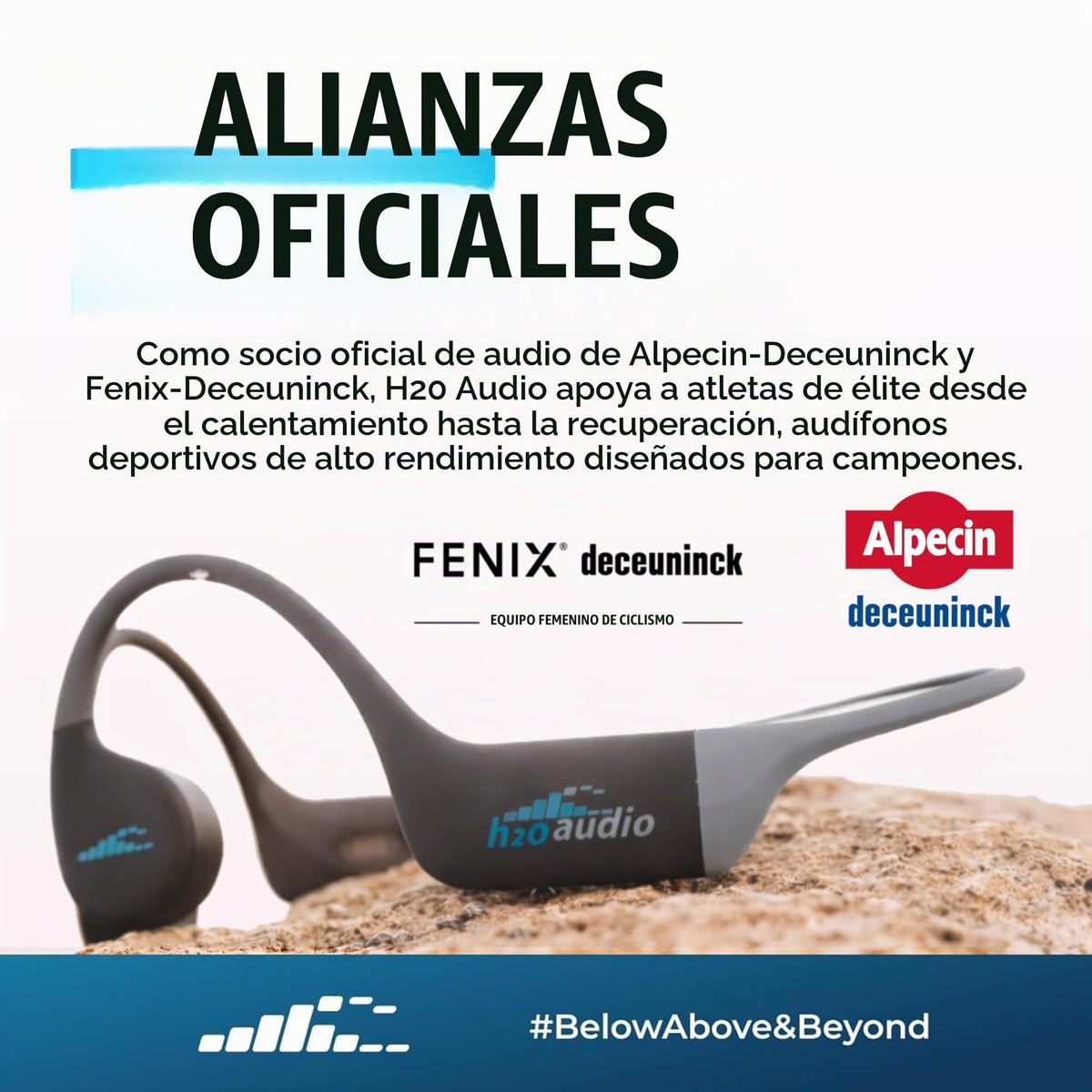 Auriculares de Conducción Ósea H2O Audio Azul a Prueba de Sudor para Deporte Multidisciplinario