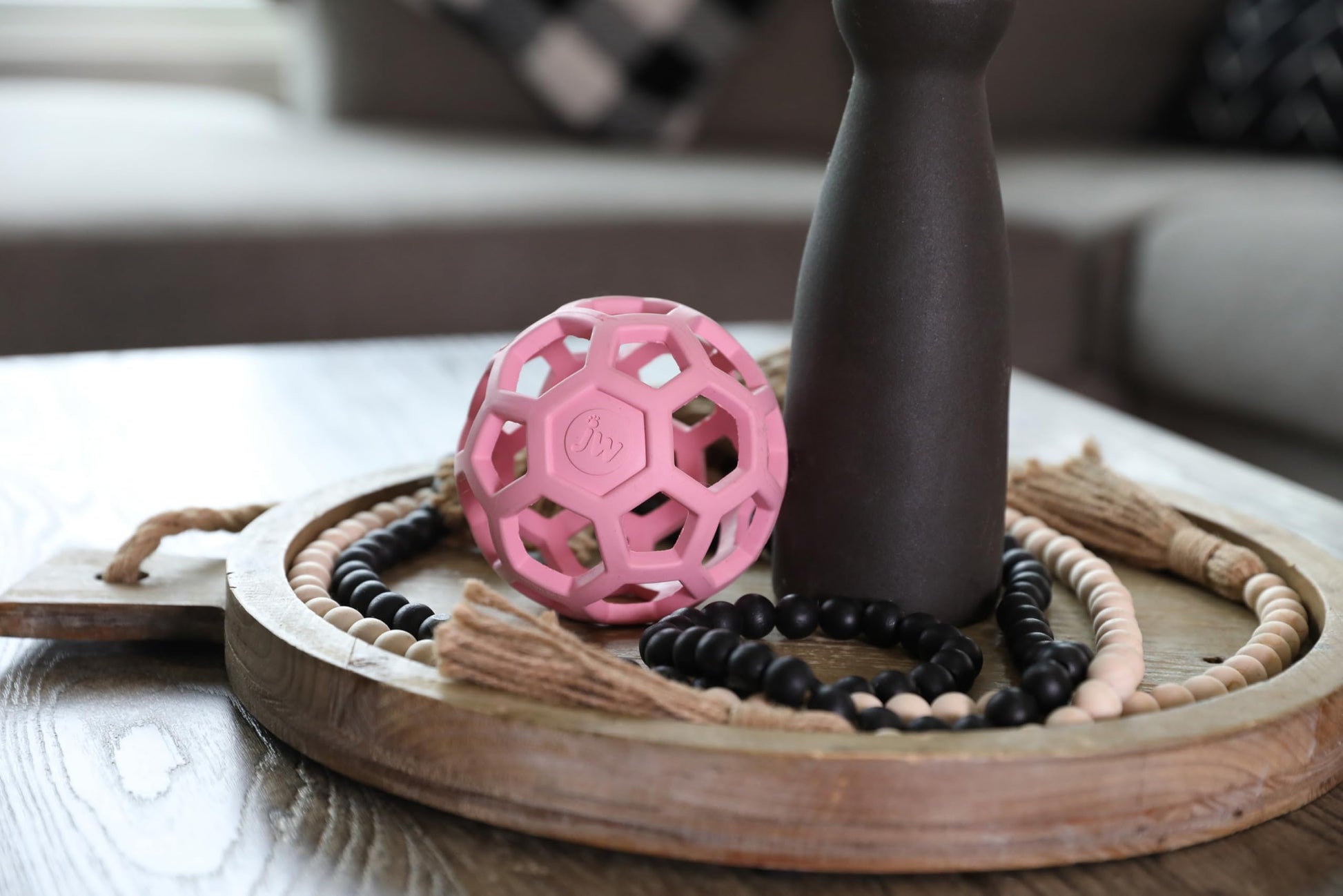Juguete de Rompecabezas JW Pet Hule Natural Rosa Mediano para Perro