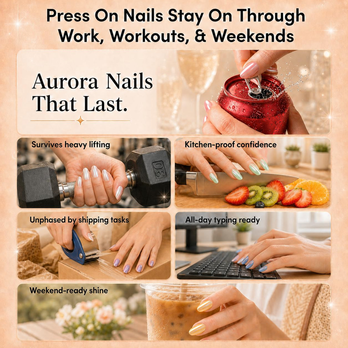 SXVME Uñas postizas cortas almendradas color rosa nude cromado, uñas postizas lindas con acabado brillante y diseño de espejo, uñas postizas stiletto con purpurina brillante, uñas de gel.