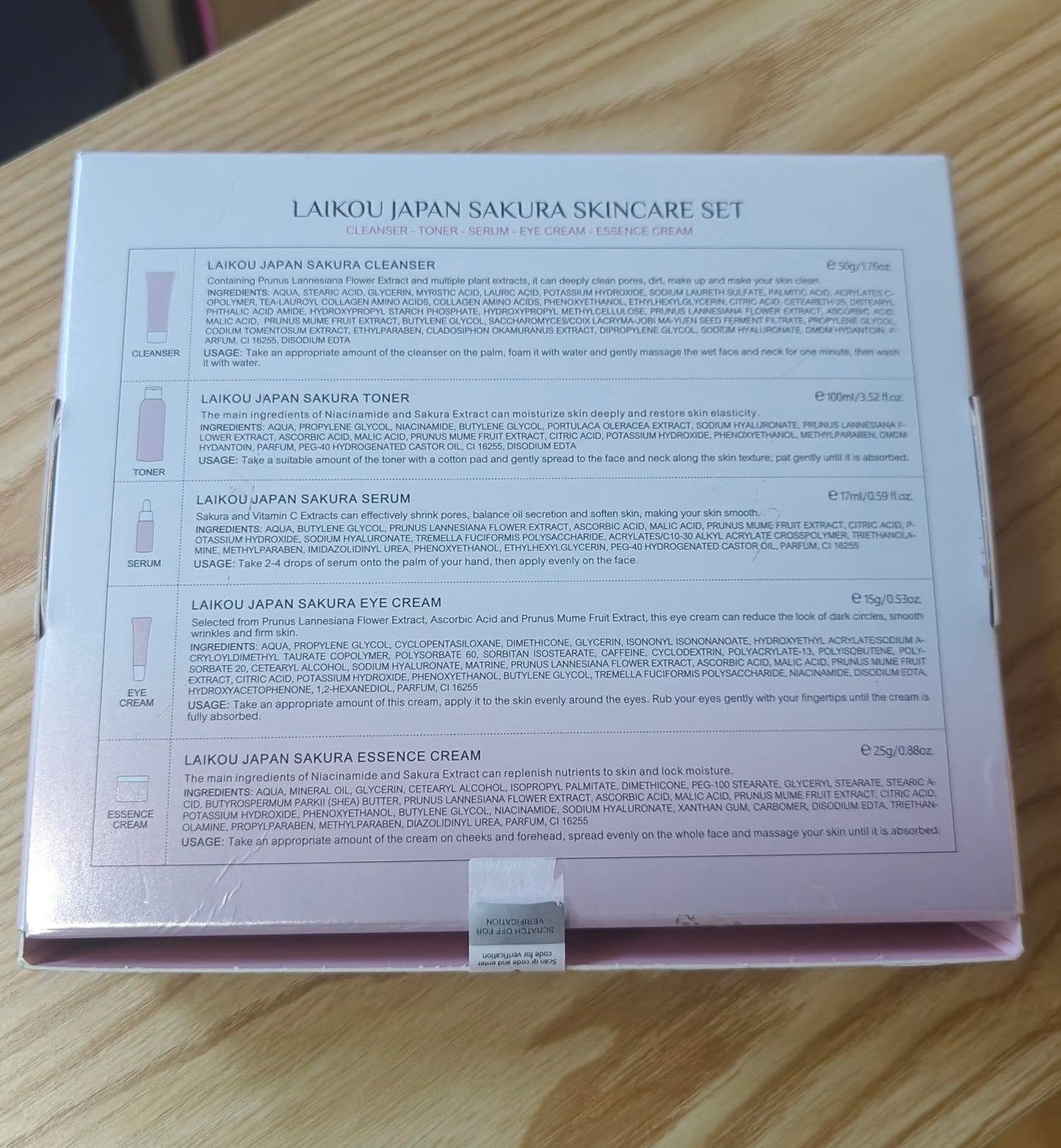 Yasovigi- Kit de cuidado de la piel Sakura para mujeres adolescentes, 5 piezas de cuidado de la piel, set de regalo de viaje con limpiador, tónico,