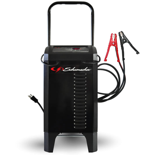 Schumacher - Cargador de batería eléctrico completamente automático y arrancador de motor, cargador de batería de coche de 6/12 voltios, arranque del motor de 200 amperios y refuerzo de 40 amperios