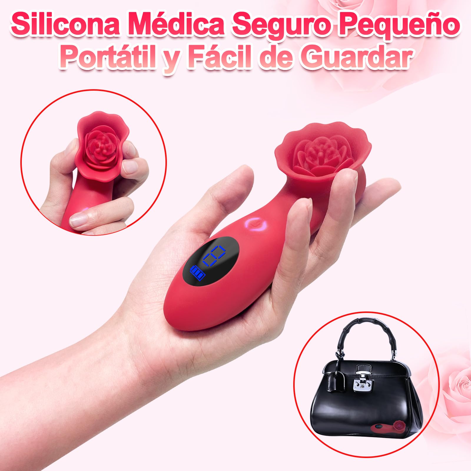 Vibrador ZEZELIFE Rosa Pantalla LCD Silicona 9 Modos para Mujer Cremas y Ms Vibrador ZEZELIFE Rosa Pantalla LCD Silicona 9 Modos para Mujer Cremas y Ms