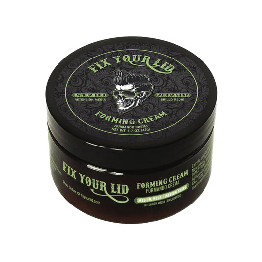 FIX YOUR LID, Crema Moldeadora, Fijación Media, Ideal para Hombres y Todo Tipo de Peinados, Brillo Medio, 3.75 Onzas