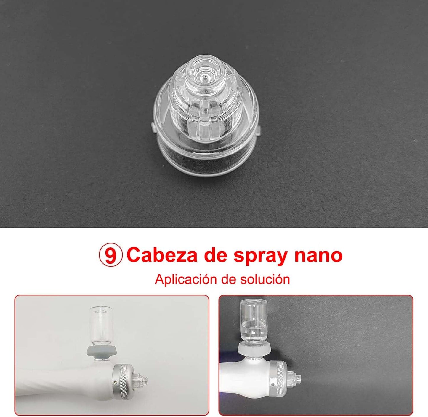 Juego de 9 puntas de depilación para la piel para el cuidado facial de la piel, para la máquina de belleza Elitzia ETLB245 o ET89 ETLB248