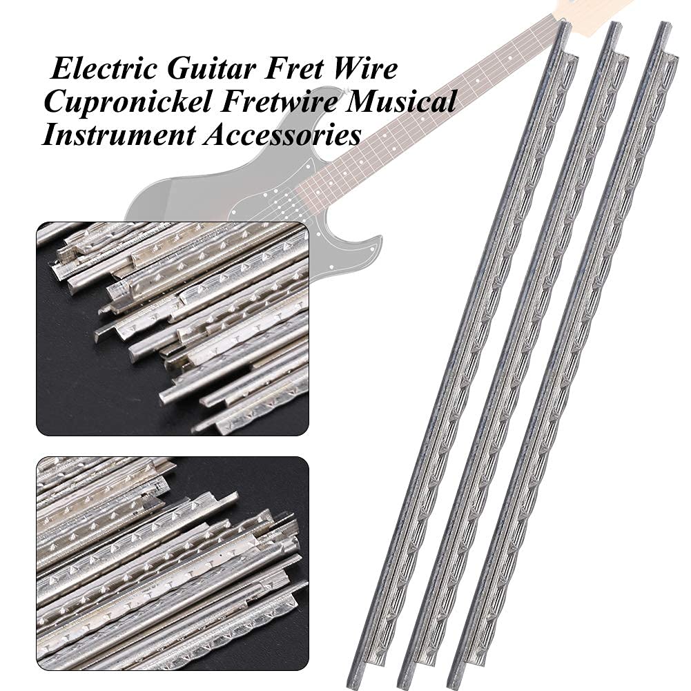 24Pcs Guitarra eléctrica Fret Wire Cupronickel Fretwire Accesorios para guitarra eléctrica Reemplazo de instrumentos musicales Piezas de guitarra eléctrica
