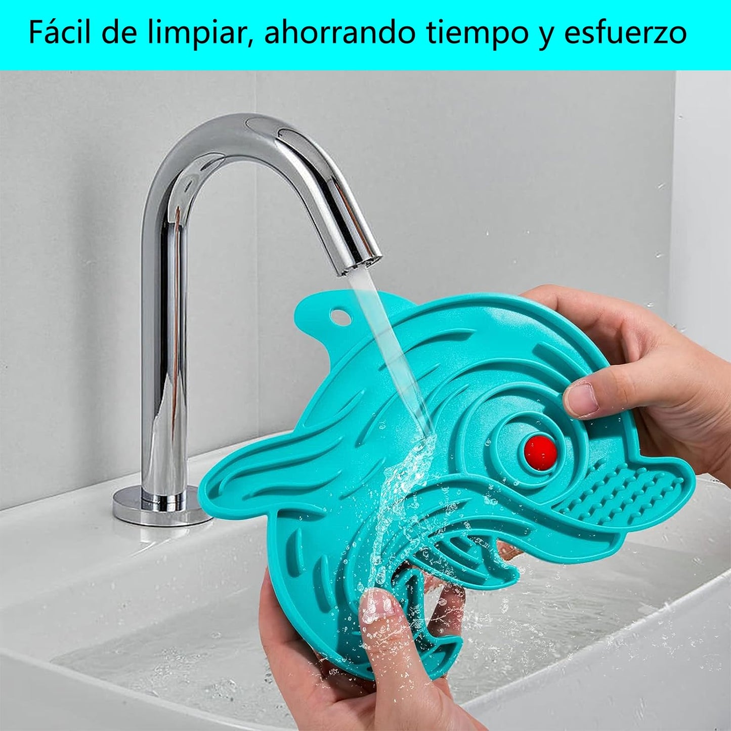 KIWOP Almohadilla para Lamer Perros, Pack de 2 Tapete para Lamer Perros, Tapete de Alimentación Lenta para Mascotas, Lick Mat para Perro, Tapete para Comida de Perro con Ventosas (Gris+Azul)
