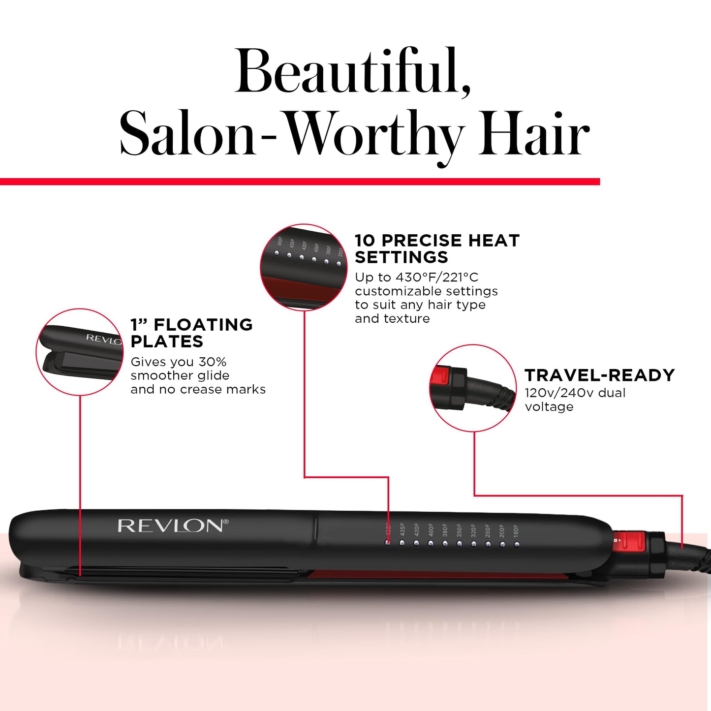 Revlon Alaciadora de 1" Smoothstay con Infusion de Coco