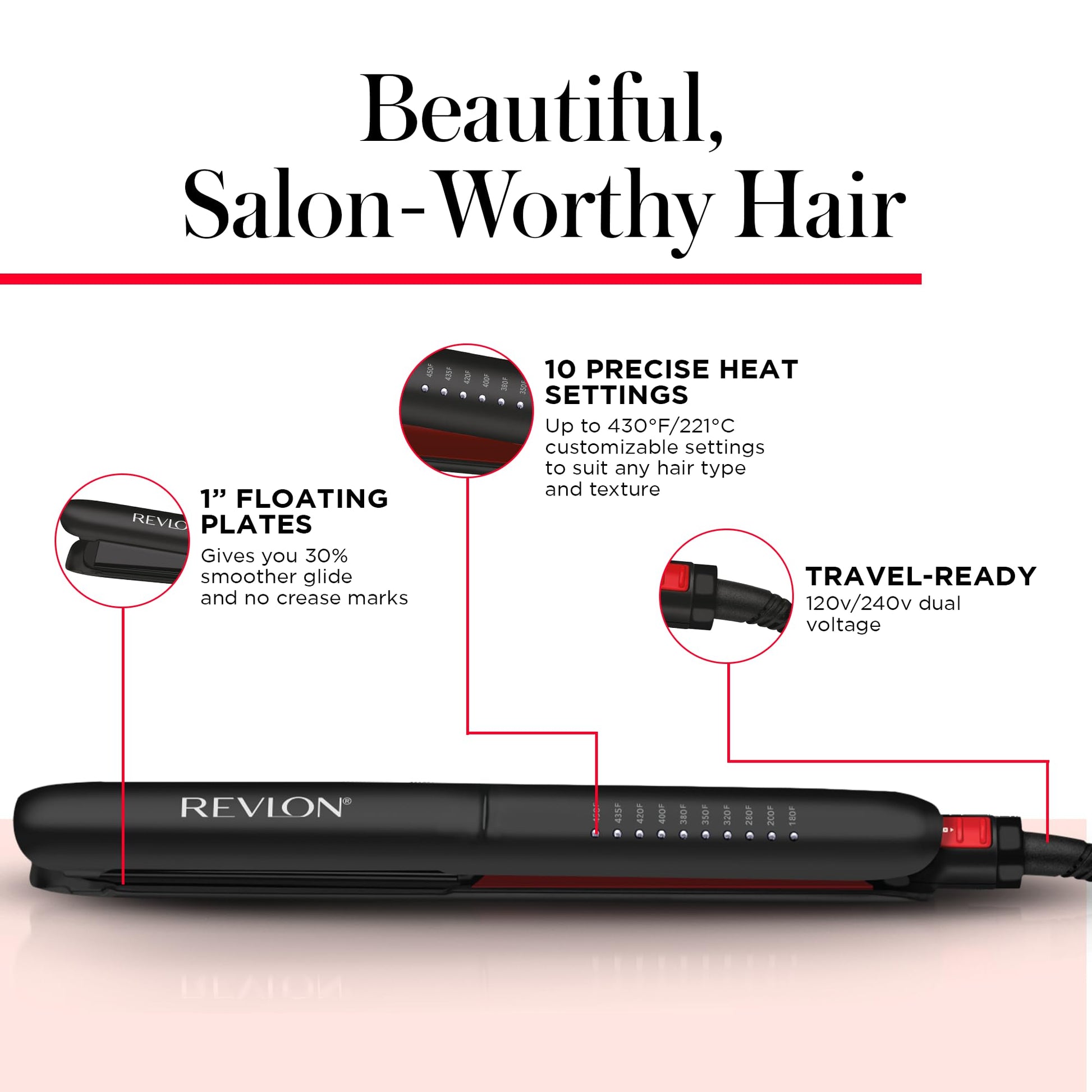 Revlon Alaciadora de 1" Smoothstay con Infusion de Coco