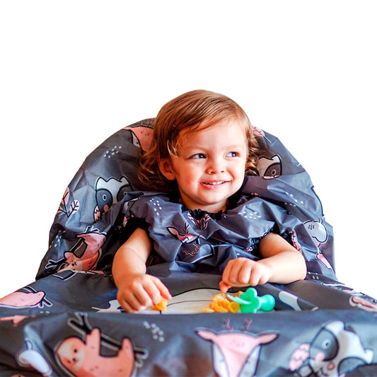 Babero Impermeable Grabease Gris con Mangas Largas para Bebé