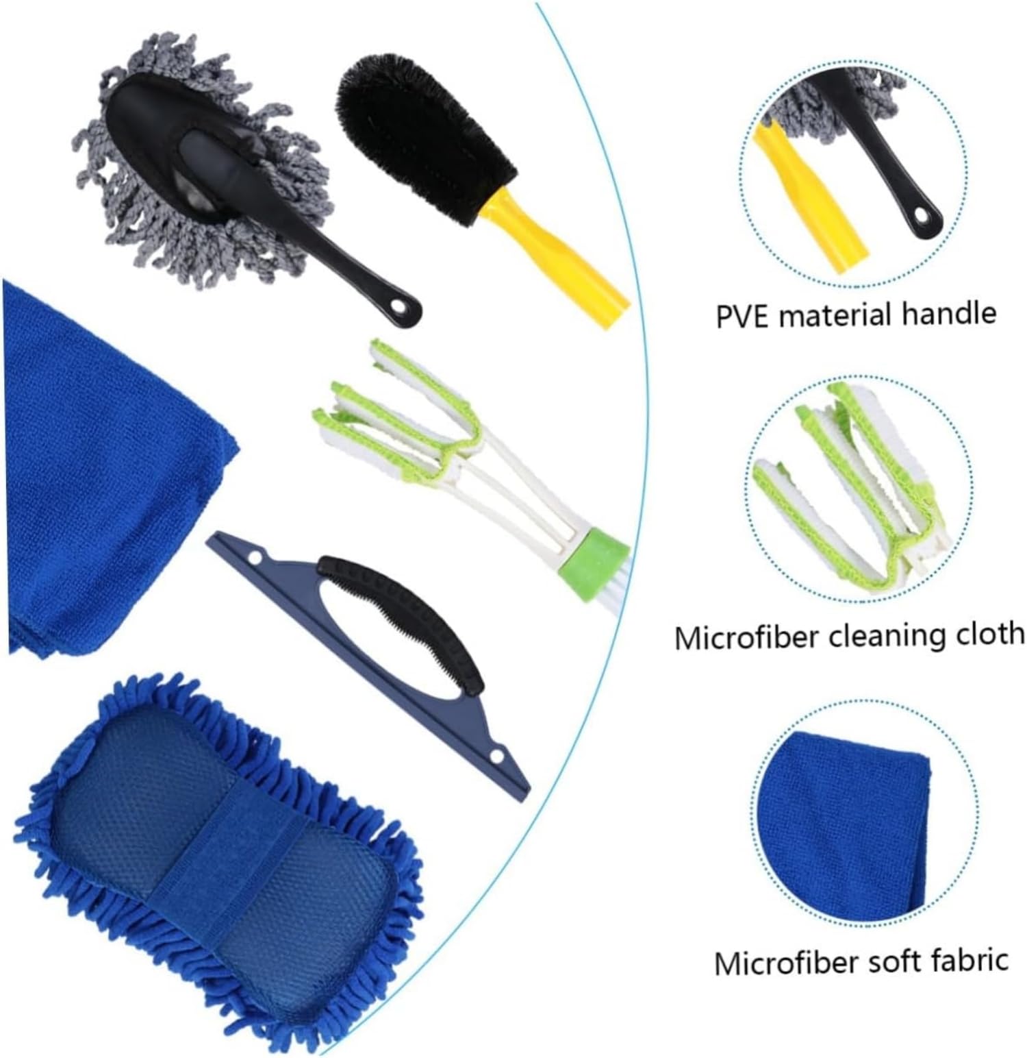 Kit Limpieza Coche SUHOMMY Auto 7 Piezas para Detailing Automóvil