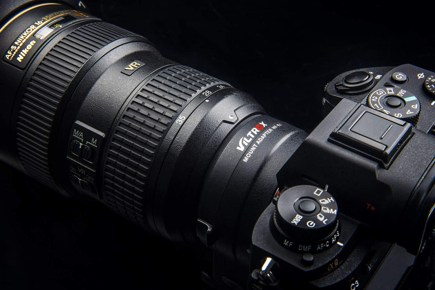 VILTROX NF-E1 Auto Focus AF Electronic Lens Mount Adapter with Aperture Control, EXIF Transmitting,VR for Nikon F Lens to Sony E Mount Camera A9 A7RII