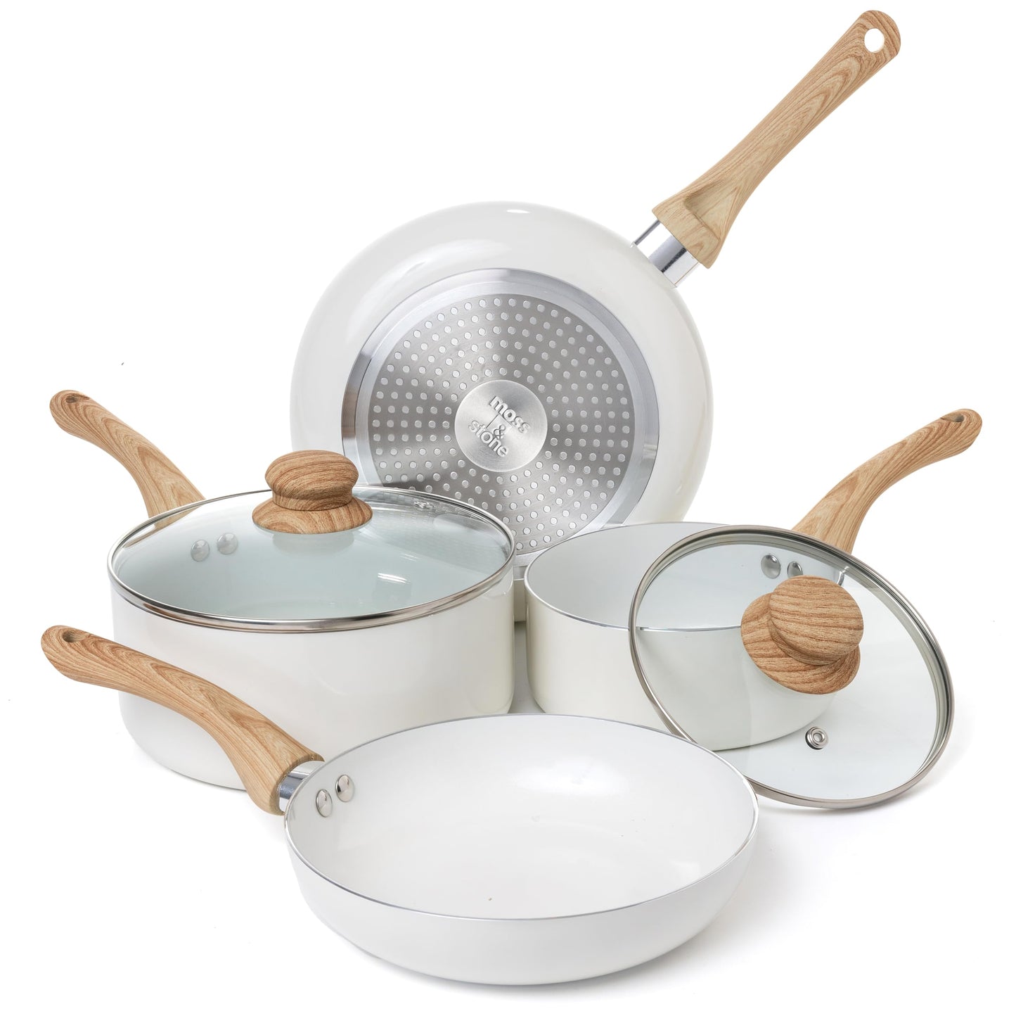 Juego de Utensilios de Cocina Moss & Stone con Tapa de Vidrio y Asas Frescas