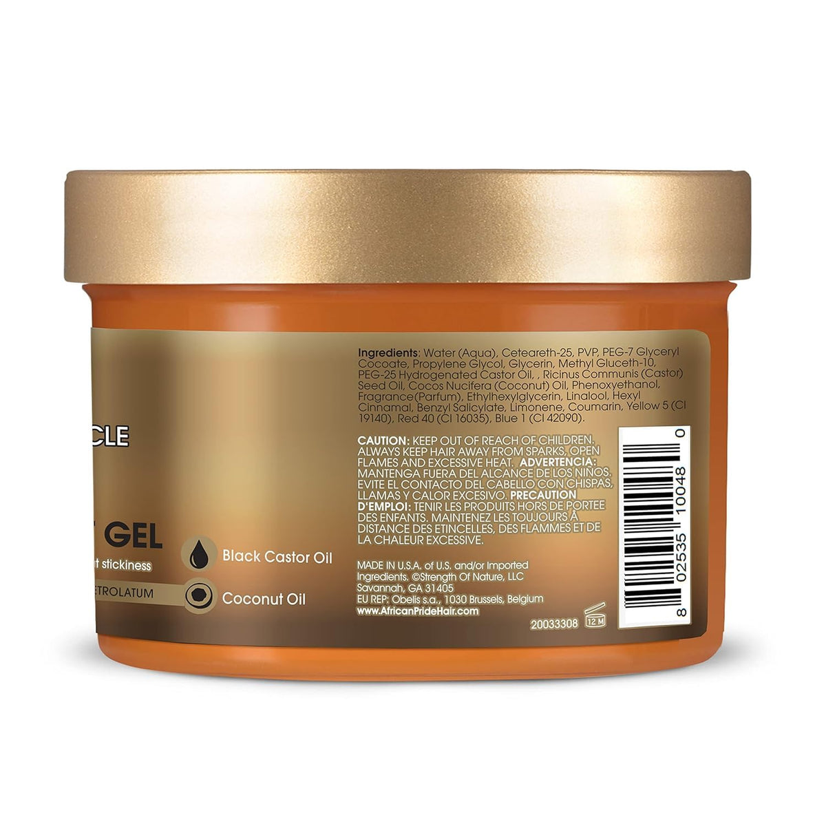 African Pride Gel para trenzas, cierres y giros - Sin sulfatos, sin parabenos - 8 onzas