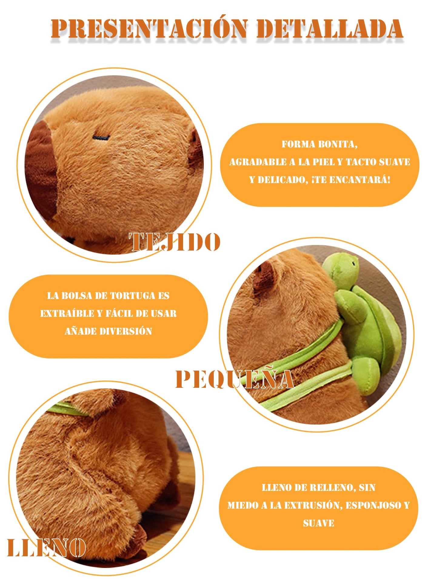 Juguete Peluche ZYJXLY marrón Capibara Lindo para Niños y Niñas