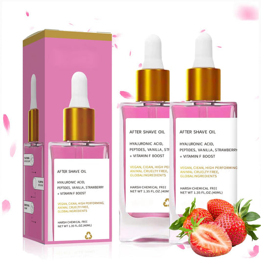 Strawberry Vanilla After Shave Oil Women for Smooth Skin, Luxury After Shave Oil for Women Smooth Skin, Prevent Ingrown Hairs & Dryness, Soft Serve After Shave Oil for All Skin Types