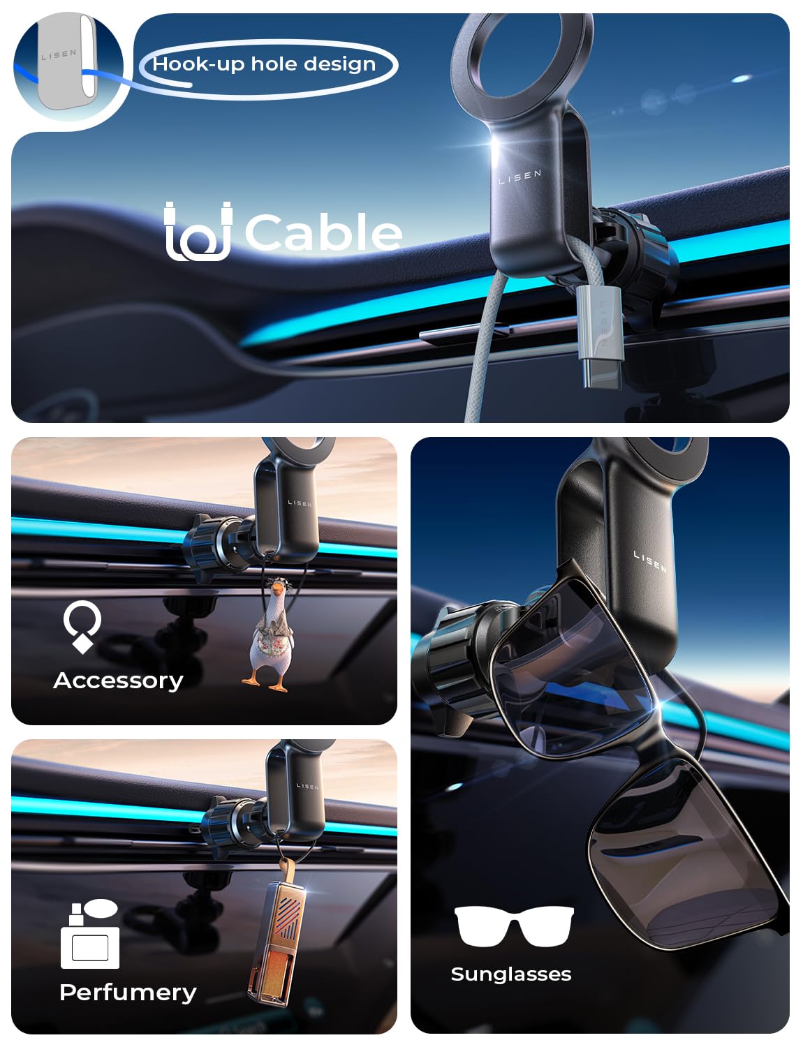 LISEN Soporte Celular Automóvil Magnético, [30 imanes N55] Porta Celular Auto Respiraderos, Base Celular Auto para iPhone 16 Pro MAX Mini 15 14 13, Galaxy S23 S22 Ultra, Motorola, Xiaomi, Huawei