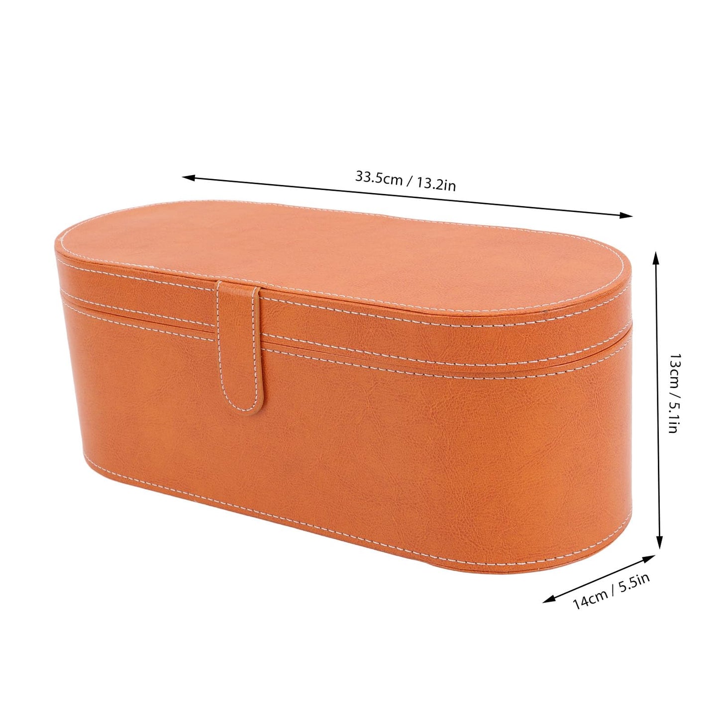 Bolsa de Viaje para Herramientas para el Cabello Resistente a Impactos, Elegante Caja de Almacenamiento de Cuero PU para Secador de Pelo, Portátil e Impermeable, Estuche de Viaje