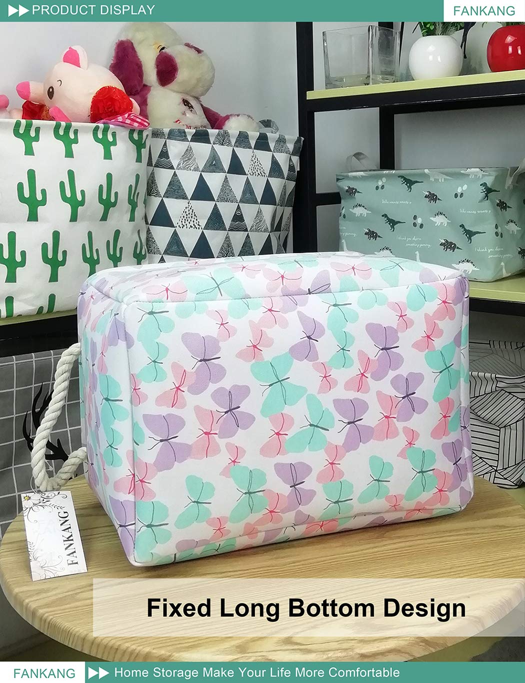 FANKANG Cesta rectangular de mariposa