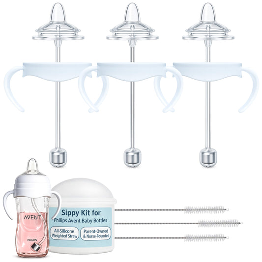 Kit de conversión a vaso entrenador compatible con biberones Philips Avent Natural | 2 unidades | Sin BPA | A prueba de derrames (boquilla tipo sippy)