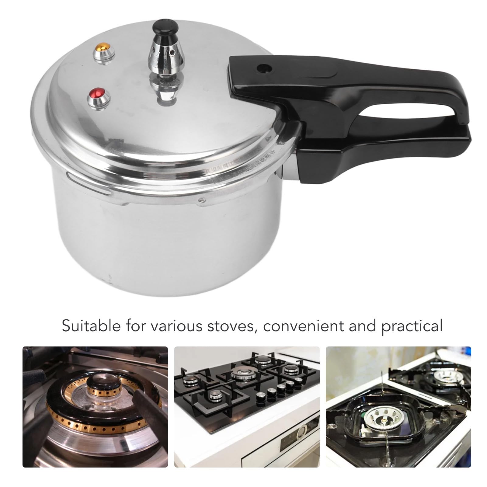 GLOGLOW Olla a Presión de Acero Inoxidable para Estufa de Gas Estufas Cocina de Inducción Hogar 3L para 3 litros 18 Cm Mini Horno Cocina de Inducción Olla Presión para Olla a Presión