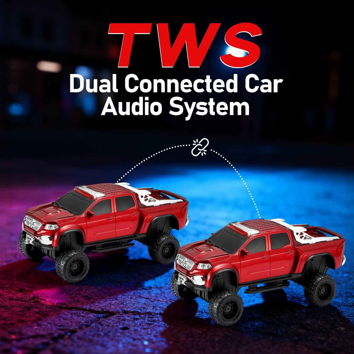 WSTER WS-X65 - Altavoz Bluetooth para camioneta todoterreno, color rojo