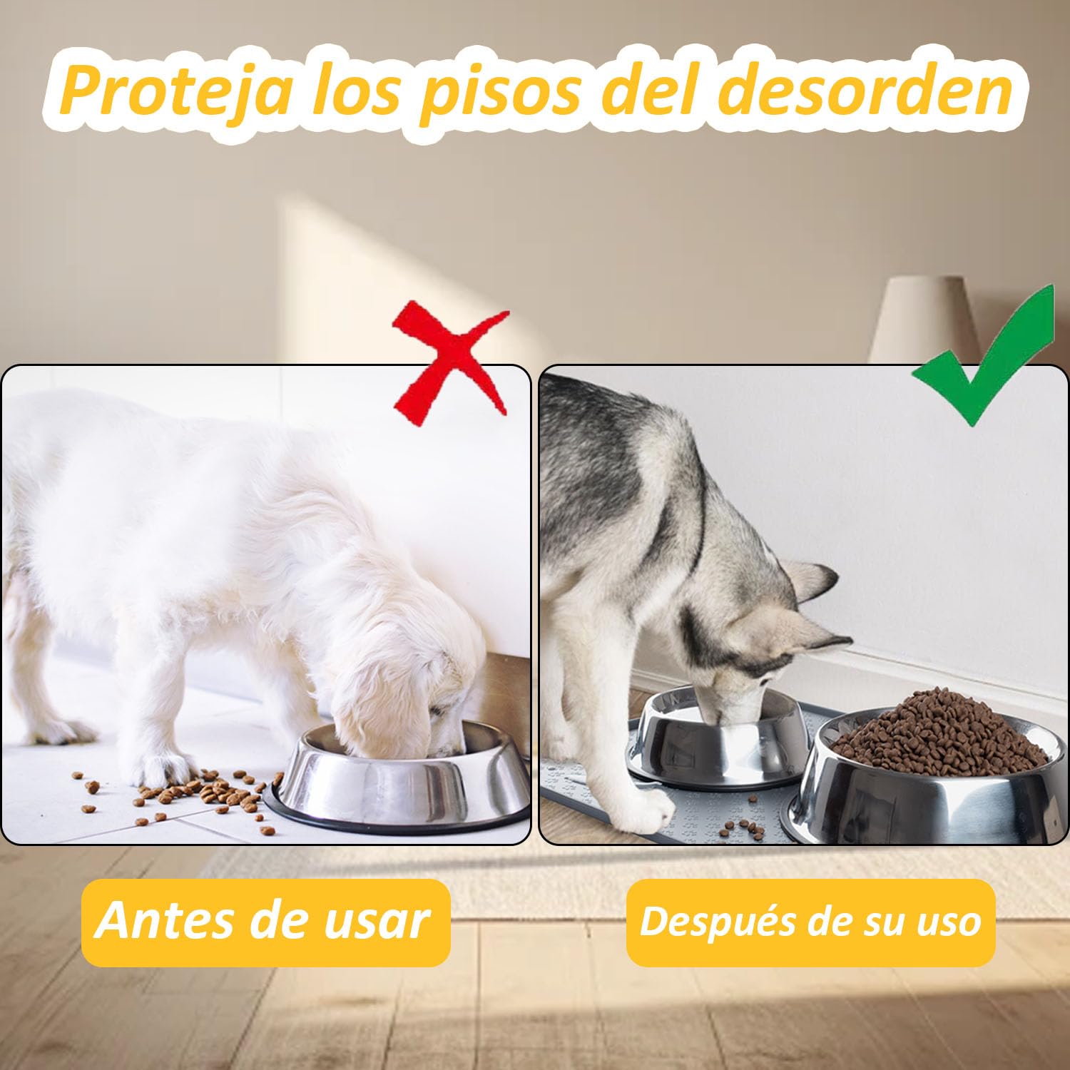 Tapete de Silicona para Comida de Perro Gris Antiderrame