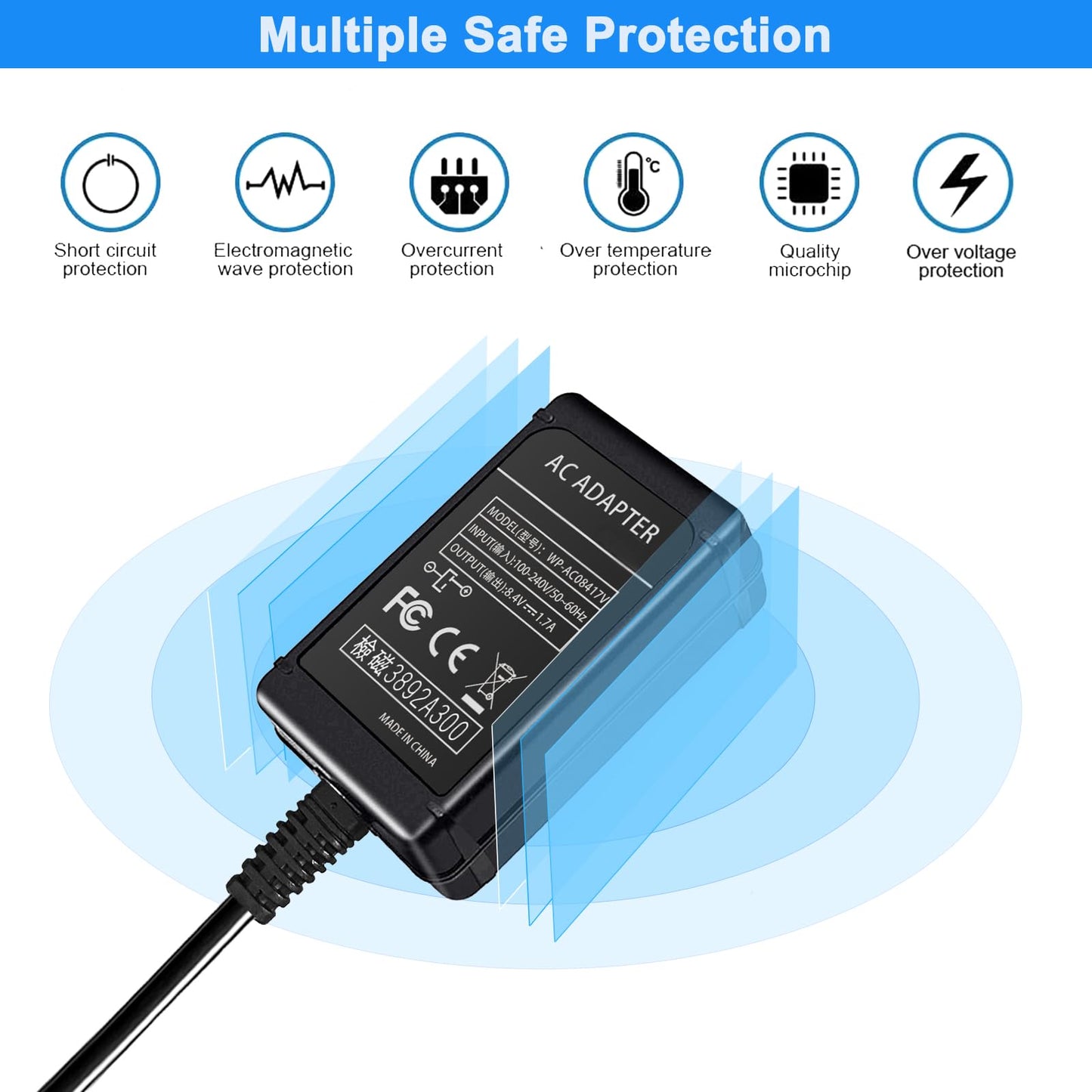 TKDY AC-L200 Camcorder Charger for Sony AC-L200 AC-L200C L200D AC-L25 AC-L25A AC-L25B AC-L25C, fit for Sony Handycam DVD105 DVD108 DVD203 DVD205 DVD305 DVD308 DVD610 DCR-HC85 DCR-HC90 Power Adapter.
