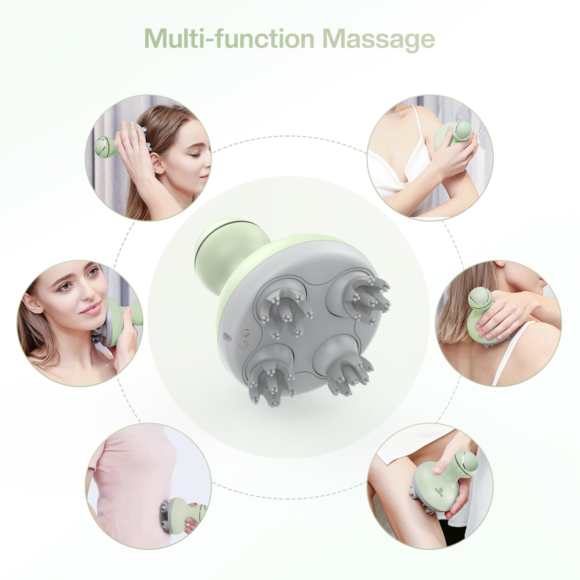 COMFIER Masajeador De Cuero Cabelludo, Rascador De Cabeza Eléctrico, Masajeador De Cabeza Portátil Para El Crecimiento Del Cabello Con 84 Nodos De Masaje De Silicona, Masajeador Dog&Cat, Rec