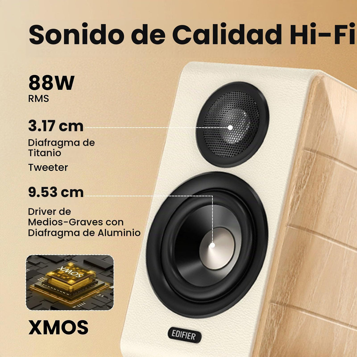 Altavoces de Estantería Edifier Blanco Hi-Fi 88W RMS