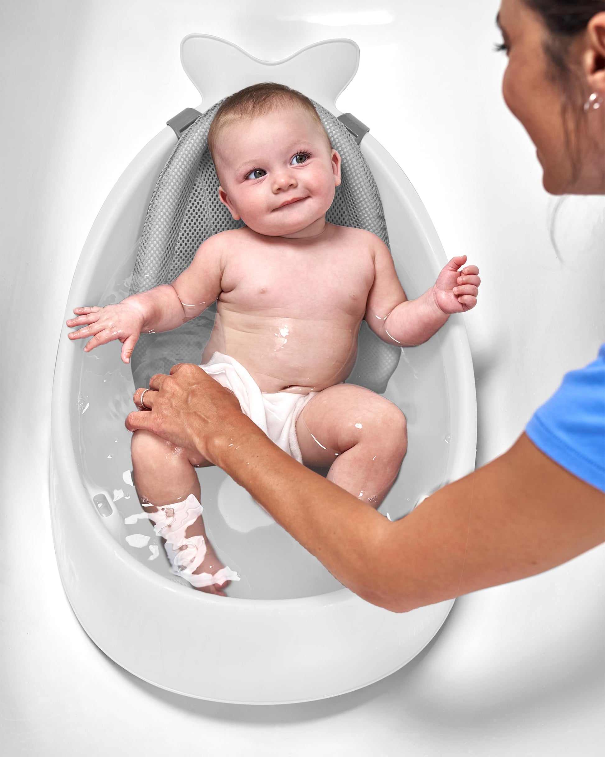 Tina Infantil Skip Hop Blanca Smart Sling Moby 3 Etapas para Bebé