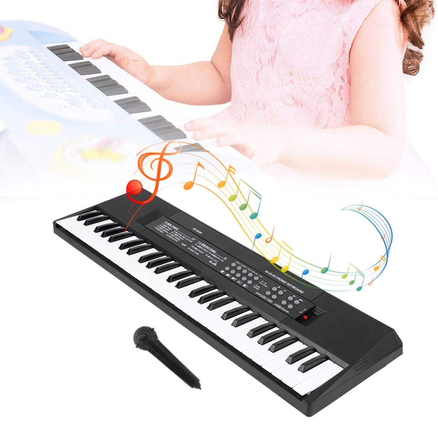 Teclado Electrónico Shanrya Elegante 54 Teclas Mini Fácil de Usar para Niños y Adultos
