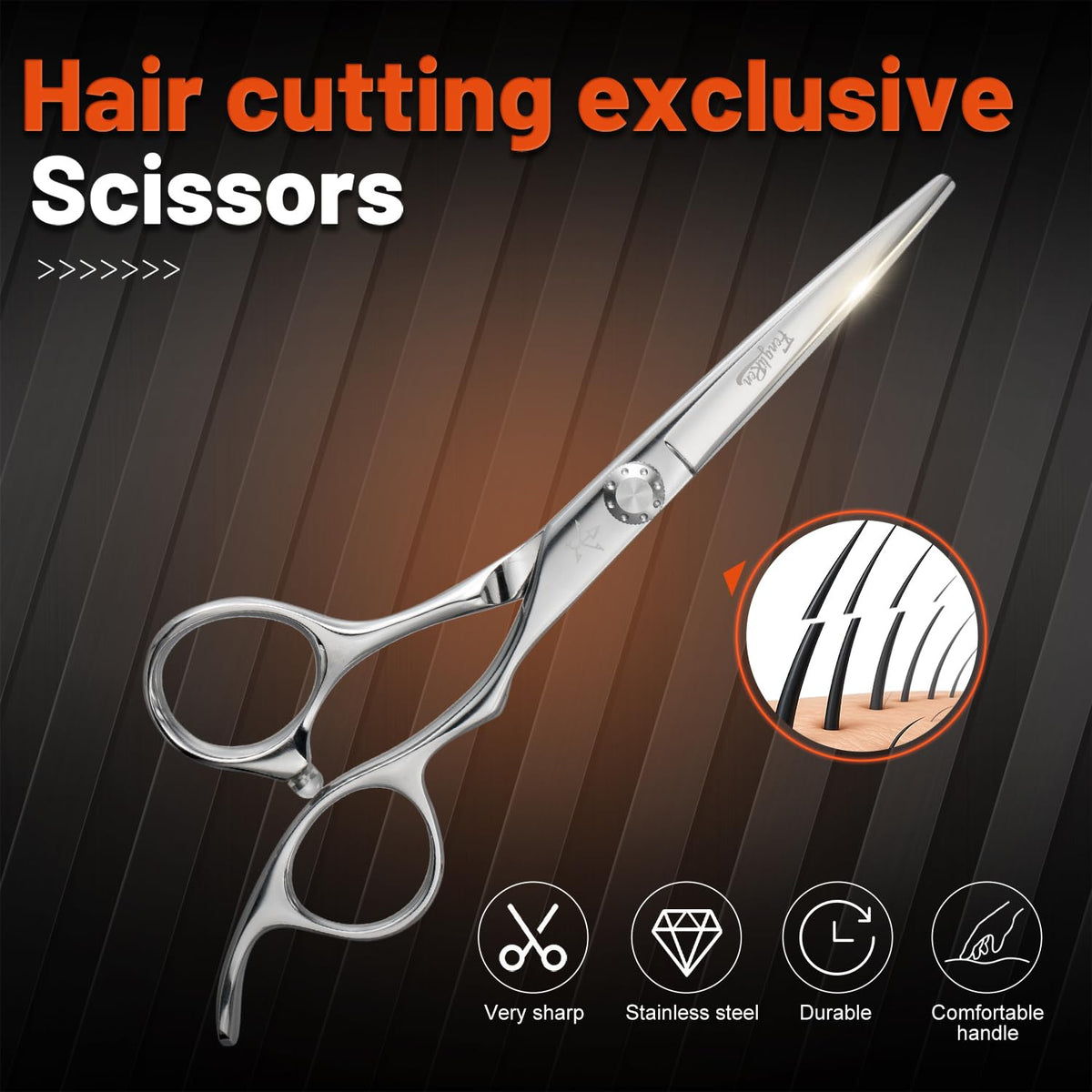 Tijeras profesionales de alta gama extremadamente afiladas para cortar el pelo, tijeras de peluquería para el cabello, tijeras de corte de pelo de 5.5 pulgadas, hechas de aleación de acero inoxidable