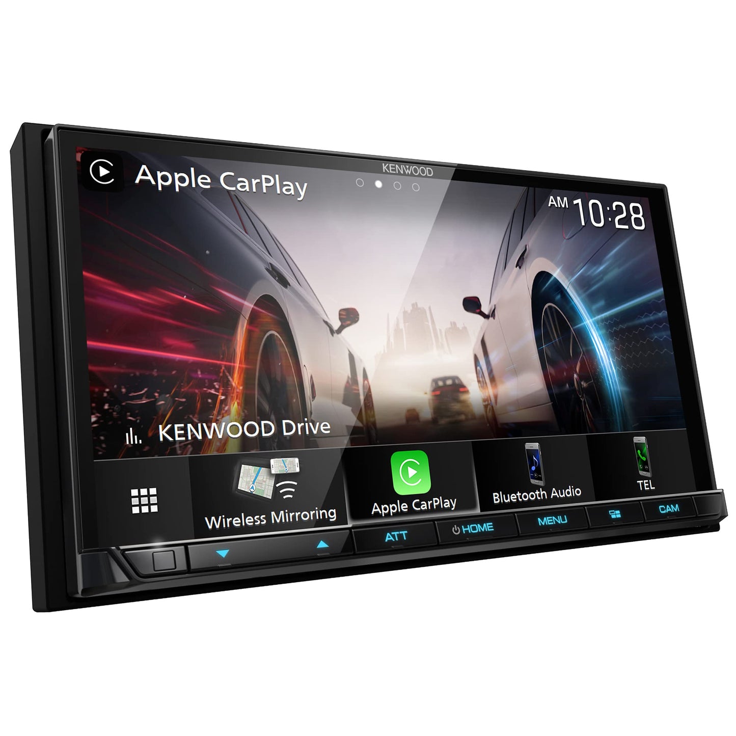 KENWOOD DMX908S EXCELON Receptor multimedia digital con visualización táctil LCD de 6.95 pulgadas, inalámbrico Apple CarPlay y Android Auto, doble din, radio AM/FM HD, Bluetooth, puerto USB, iDatalink