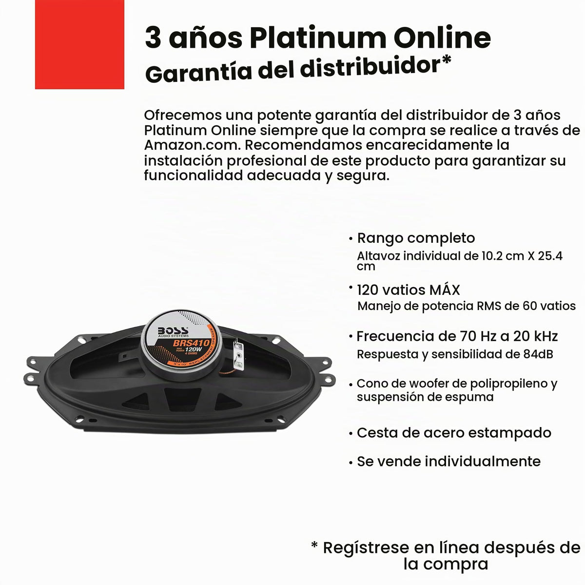 Altavoz de Repuesto para Coche BOSS Audio Systems 4x10 Pulgadas Rango Completo 120W