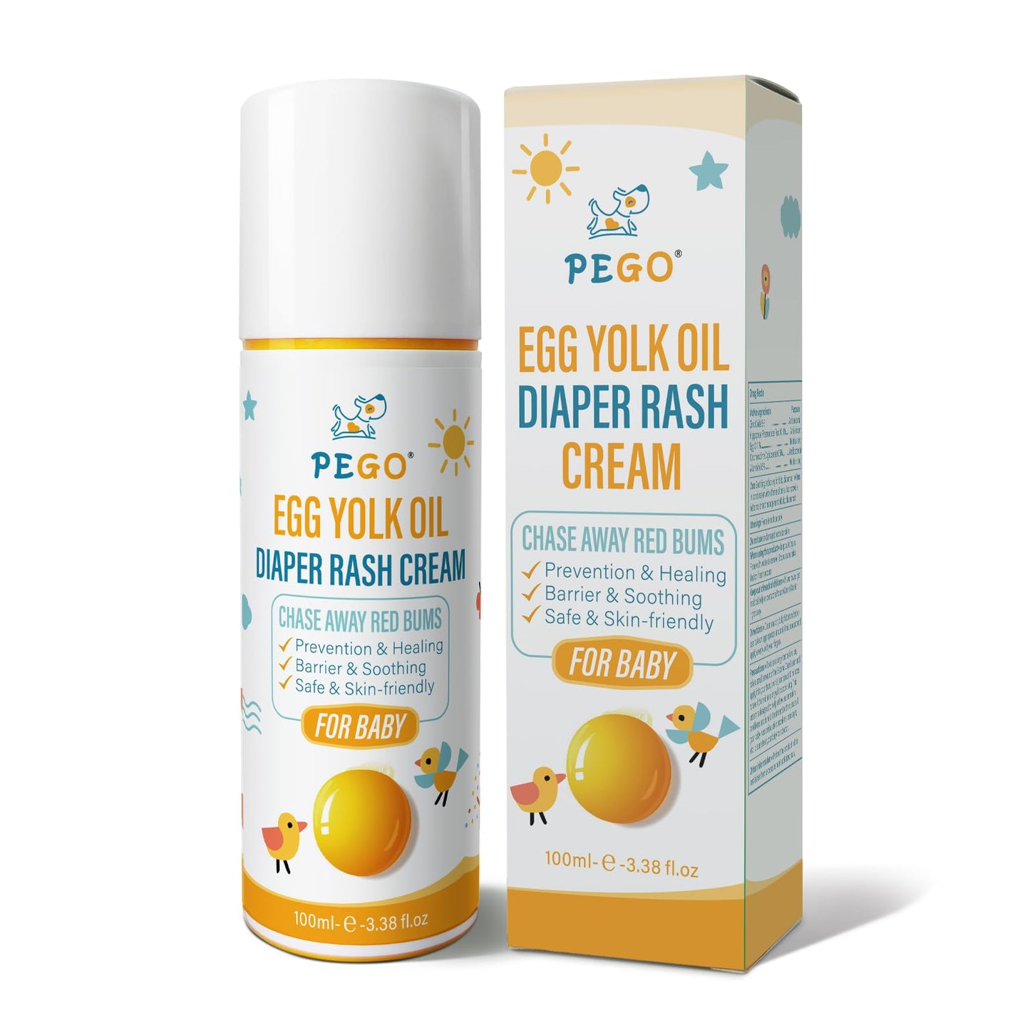 AOAO Crema para la dermatitis del pañal en bebés: recomendada por pediatras para prevenir, aliviar y tratar brotes y brotes de dermatitis del pañal. Protege la piel del bebé (100 ml, 3.38 onzas líquid