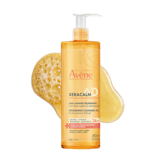 Avene Eau Thermale XeraCalm A.D Lipid-Replenishing Cleansing Oil, Atopic Dermatitis, Eczema-Prone, Fragrance-Free, Pump, 13.5 oz.