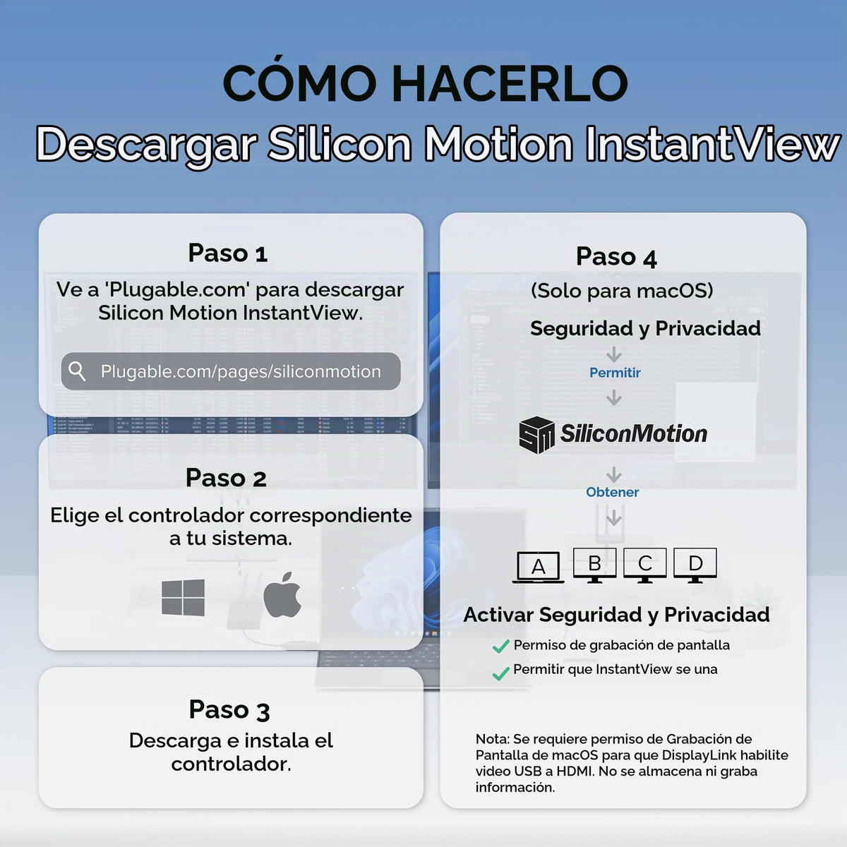 Adaptador USB C a HDMI Enchufable