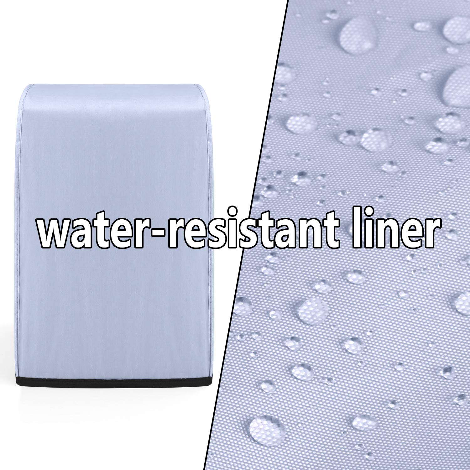 Luxja - Funda para procesador de alimentos compatible con Cuisinart y Hamilton Beach de 11 a 14 tazas, cubierta para el polvo del procesador de alimentos con bolsillos de accesorios, color gris
